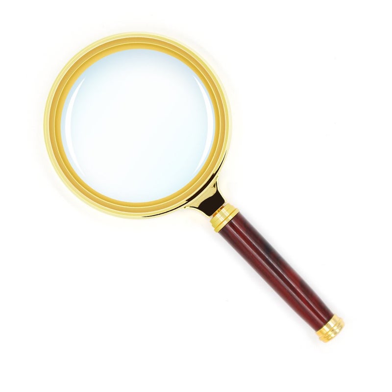 Kadaon 10X Handheld Magnifier Antique Mahogany Handle Magnifier Reading Magnifying Glass for Reading Book, Inspection, Coins, Insects, Rocks, Map, Crossword Puzzle - Image 1